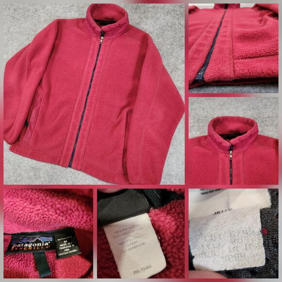 VTG 90s Patagonia Synchilla Womens M Medium USA Made Zip Fleece Maroon Jacket - Picture 1 of 15